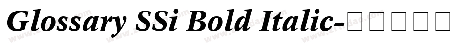 Glossary SSi Bold Italic字体转换